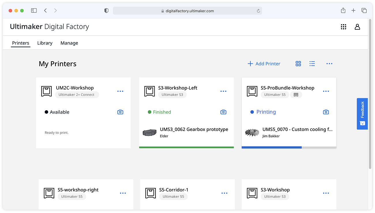 How to connect your printers to the Digital Factory