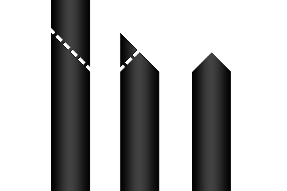 Double cut: conical tip shape