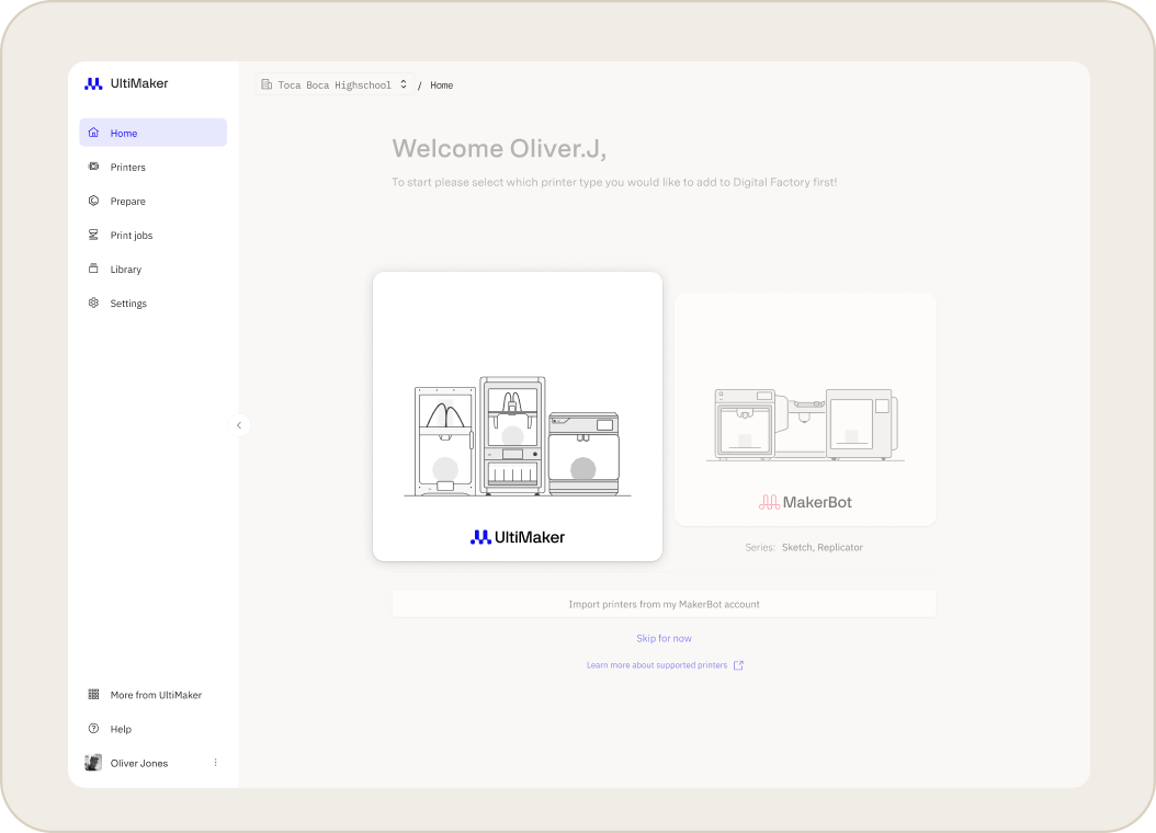 Connect your Printer to Digital Factory